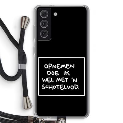 Schotelvod: Samsung Galaxy S21 FE Transparant Hoesje met koord