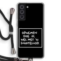 Schotelvod: Samsung Galaxy S21 FE Transparant Hoesje met koord