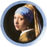 Bord meisje met de parel Heinen Delfts Blauw Wandbord Delfts Blauw bord Design - thumbnail