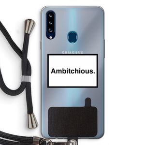 Ambitchious: Samsung Galaxy A20s Transparant Hoesje met koord