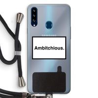 Ambitchious: Samsung Galaxy A20s Transparant Hoesje met koord