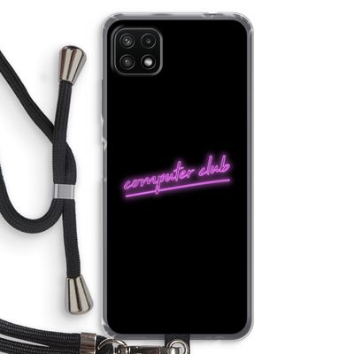 Vice Black: Samsung Galaxy A22 5G Transparant Hoesje met koord