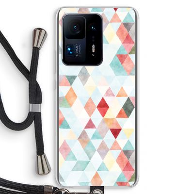 Gekleurde driehoekjes pastel: Xiaomi Mi Mix 4 Transparant Hoesje met koord