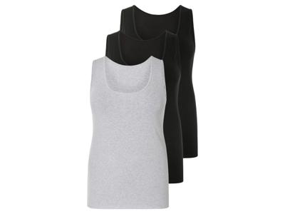 esmara 3 dames hemden (Zwart/grijs, 3XL)