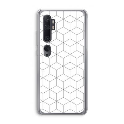 Zwart-witte kubussen: Xiaomi Mi Note 10 Transparant Hoesje