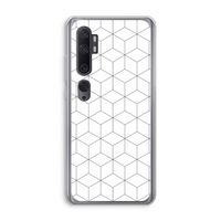 Zwart-witte kubussen: Xiaomi Mi Note 10 Transparant Hoesje