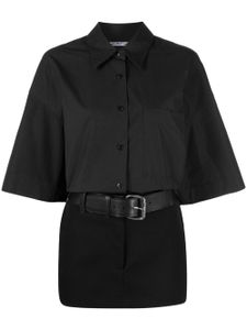 Alexander Wang robe-chemise courte à taille ceinturée - Noir