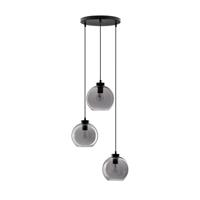 Lyora HanglampPalmer 3-lichts rond zwart met smoke glas - 9241140