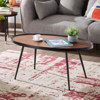 Kave Home Salontafel Kinsley 102 x 56cm - Zwart - Ovaal - thumbnail