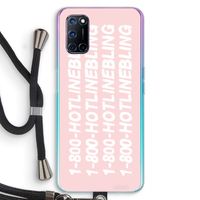 Hotline bling pink: Oppo A52 Transparant Hoesje met koord