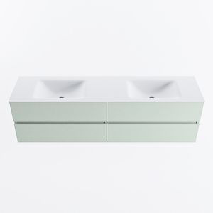 MONDIAZ VICA 180cm badmeubel onderkast Greey 4 lades. Wastafel CLOUD dubbel 2 kraangaten, kleur Talc.