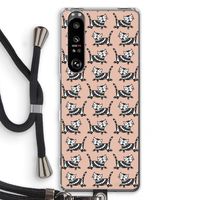 Zwarte poes: Sony Xperia 1 III Transparant Hoesje met koord
