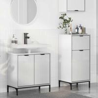 Badkamermeubelset Geruit 2 pcs Hoogglans wit 39.5 x 36 x 88 cm