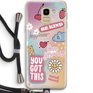 Positivity: Samsung Galaxy J6 (2018) Transparant Hoesje met koord