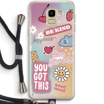 Positivity: Samsung Galaxy J6 (2018) Transparant Hoesje met koord