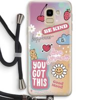 Positivity: Samsung Galaxy J6 (2018) Transparant Hoesje met koord Positivity: Samsung Galaxy J6 (2018) Transparant Hoesje met koord