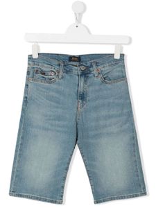 POLO RALPH LAUREN KIDS short en jean à patch logo - Bleu