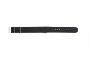 Horlogeband NATO UH13 Onderliggend Leder Zwart 22mm