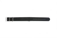 Horlogeband NATO UH13 Onderliggend Leder Zwart 22mm