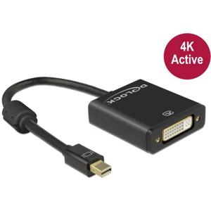 Delock 62603 DisplayPort-kabel Mini-displayport / DVI Adapterkabel Mini DisplayPort-stekker, DVI-I 24+5-polige bus 0.20 m Zwart Vergulde steekcontacten