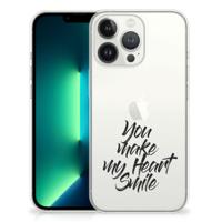 iPhone 13 Pro Max | Siliconen hoesje | met naam Heart Smile