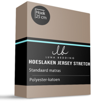 Hoeslaken - Jersey Stretch - 190x200cm - Taupe - Luna Bedding - Dekbed-Discounter.nl