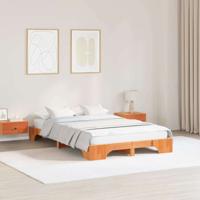 Bedframe Wasbruin 197 x 127 x 17 cm Massief grenenhout