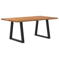 Eettafel rechthoekig 180x100x74 cm massief eikenhout lichtbruin