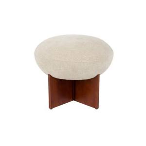 Housecraft Living Ufo Poef op Houten onderstel Rond 51 cm Beige| Bruin