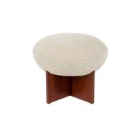 Housecraft Living Ufo Poef op Houten onderstel Rond 51 cm Beige| Bruin