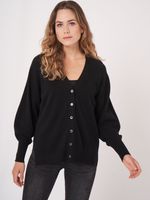 V-hals vest met knopen en pofmouwen