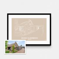 Persoonlijke illustratie met kleur A1 Liggend Met Lijst Sand