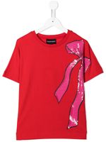 Emporio Armani Kids t-shirt à sequins brodés - Rouge