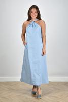Sea Me Happy jurk Tonga met gekruiste hals Poplin blauw - thumbnail
