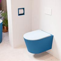 Wandcloset Mondiaz Lavie | Zonder spoelrand | Incl.Toiletzitting-Clay | Keramiek | Jeans (blauw)