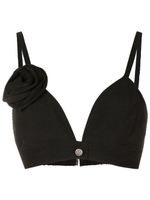 Amir Slama floral-appliqu� crop top - Noir