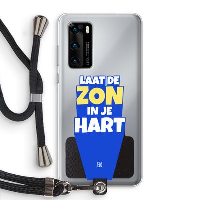 Laat de zon in je hart: Huawei P40 Transparant Hoesje met koord
