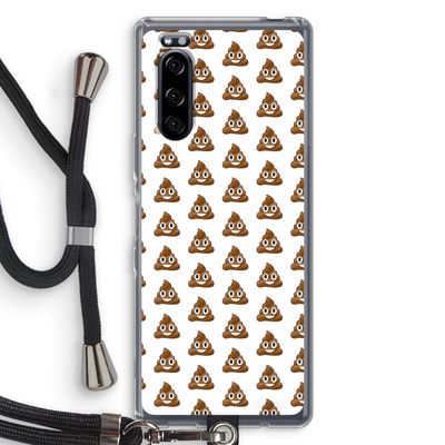 Poop emoji: Sony Xperia 5 Transparant Hoesje met koord