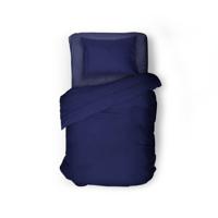 Elegance Dekbedovertrek Uni Percal Katoen Met Bies - dark blue 140x200/220cm - thumbnail
