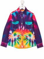 Philipp Plein Junior jupe en jean à imprimé tie dye - Vert