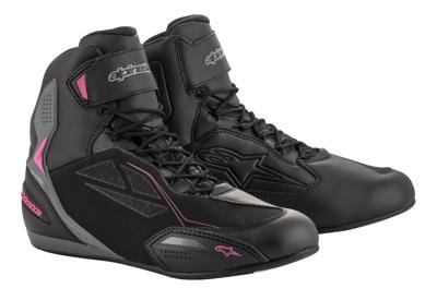 ALPINESTARS Stella Faster-3 Drystar, Motorschoenen, Zwart-Donker Grijs-Fuchsia