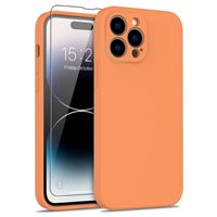 Lunso - iPhone 15 Pro - Hoesje Flexibel silicone Backcover - Oranje