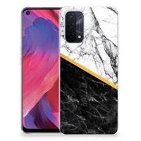 OPPO A93 5G | TPU | Siliconen hoesje | Marmer Wit Zwart - Origineel Cadeau Man OPPO A93 5G | TPU | Siliconen hoesje | Marmer Wit Zwart - Origineel Cadeau Man