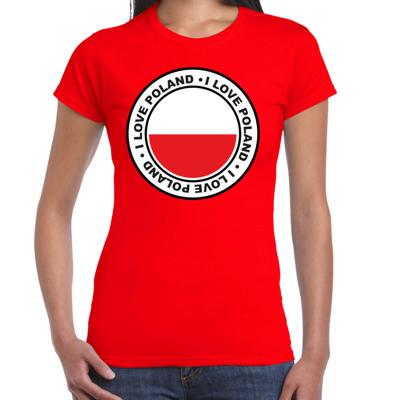 Verkleed T-shirt voor dames - Polen - rood - supporter - themafeest