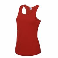 AWDis sport singlet voor dames - rood - mouwloos shirtje - polyester - lucht doorlatend