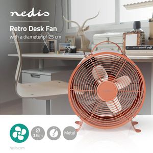 Nedis Tafelventilator | 250 mm | 20 W | Oud Roze | 1 stuk - FNCL10PK20 FNCL10PK20