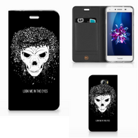 Mobiel BookCase Huawei Y5 2 | Y6 Compact Skull Hair - thumbnail