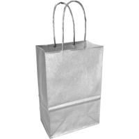 Tas | Papier | gedraaid papieren koord | 14x 8x21cm | draagtas | zilver | 400 stuks