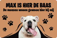 Aanpasbaar vinyl tapijt van hond met tekst