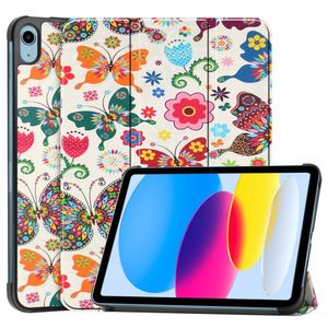 Lunso - iPad 10 (2022) - Tri-Fold Bookcase hoes - Vlinders